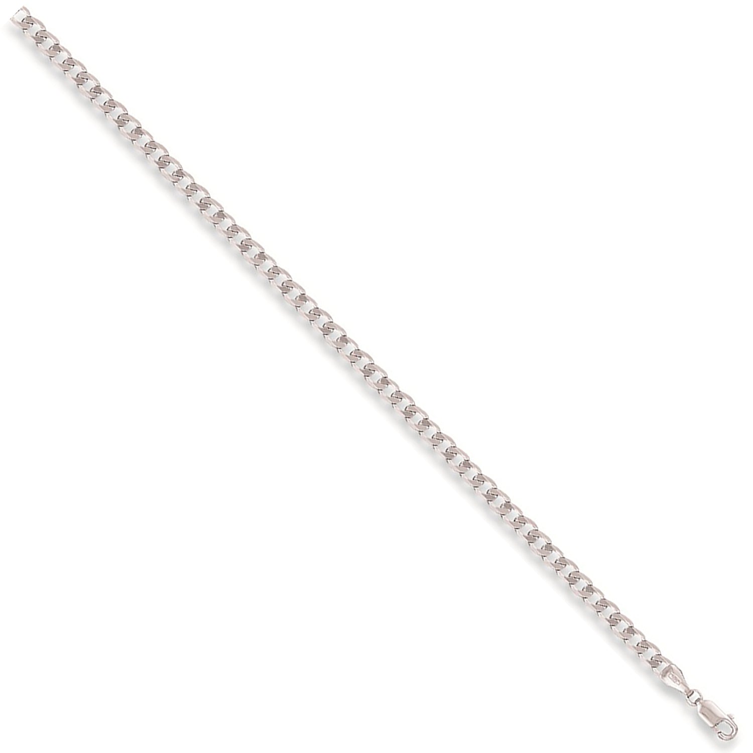 9ct White Gold 3.8mm Curb Chain