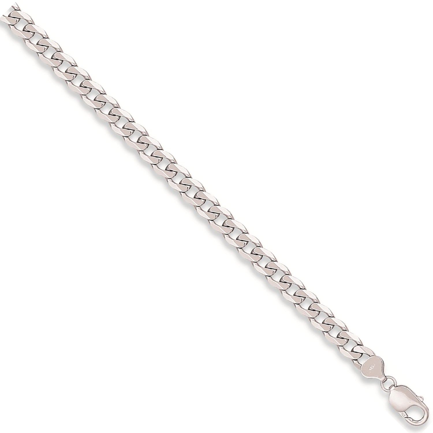 9ct White Gold 5.5mm Curb Chain