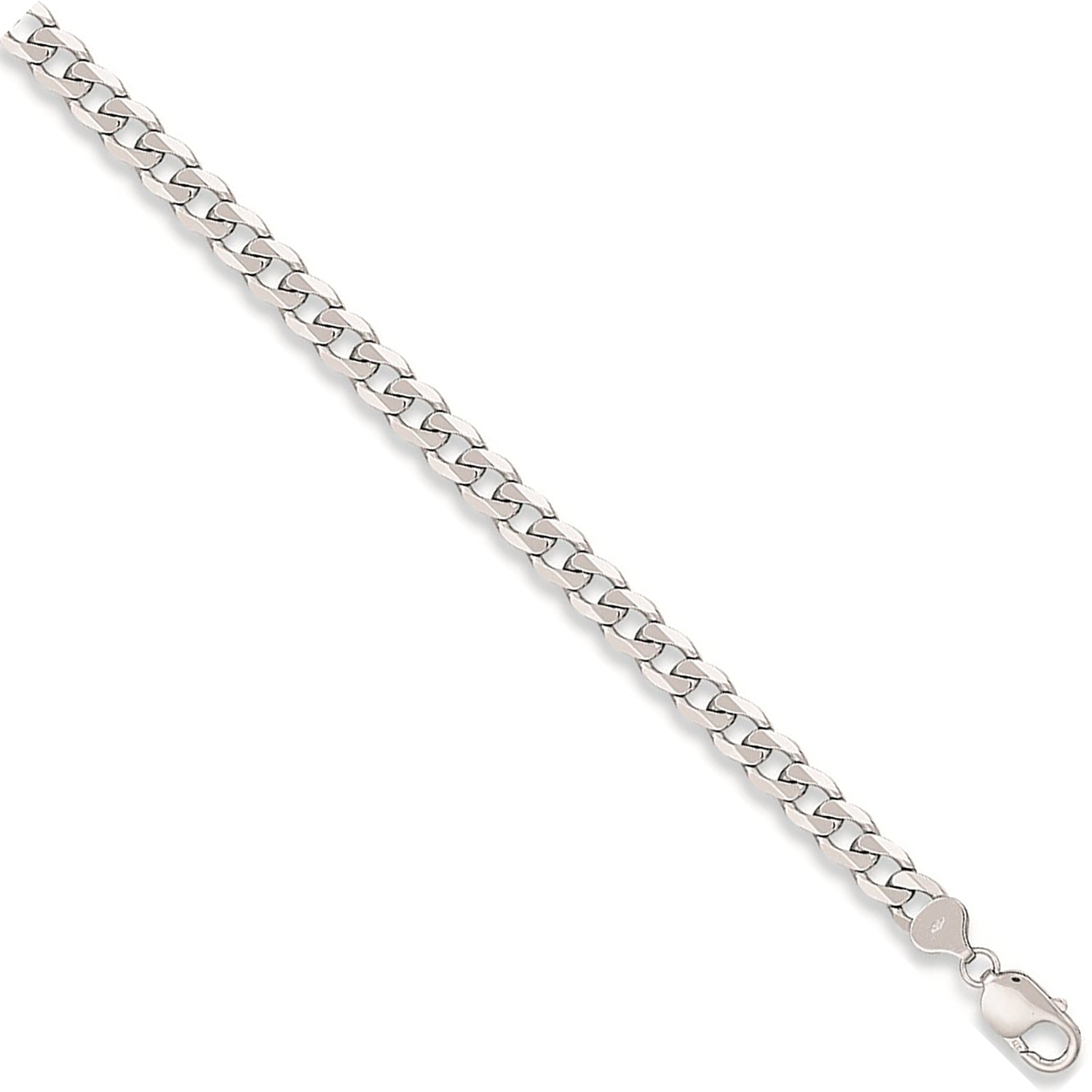 9ct White Gold 8.0mm Curb Chain