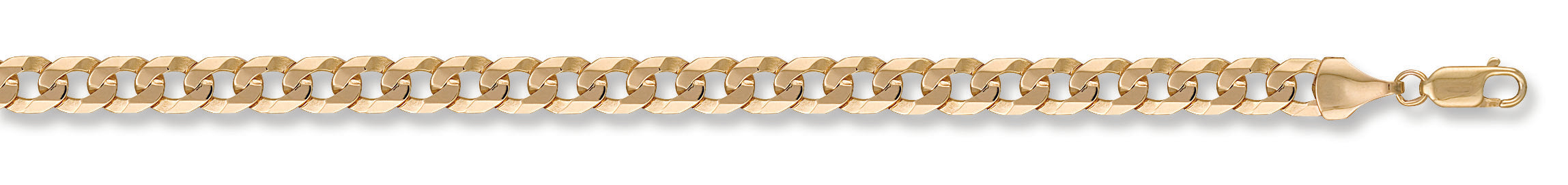 9ct Yellow Gold 7mm Thick Flat Curb Chain