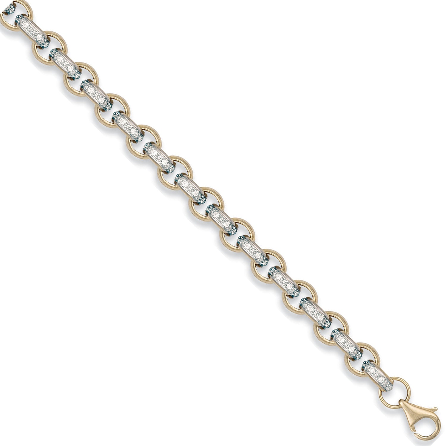 9ct Yellow Gold 10.0mm Cubic Zirconia Belcher Chain