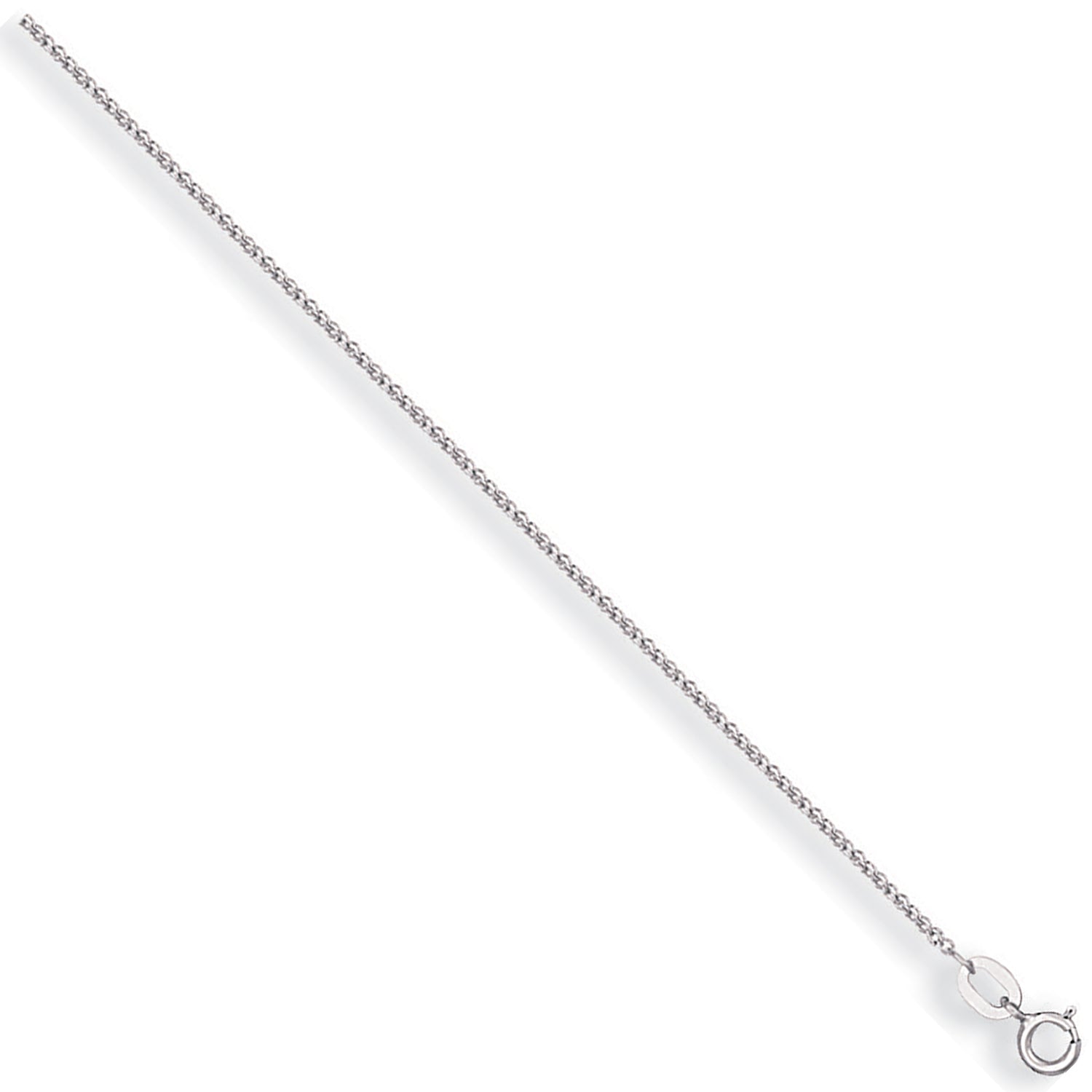 9ct White Gold 1.2mm Singapore Chain