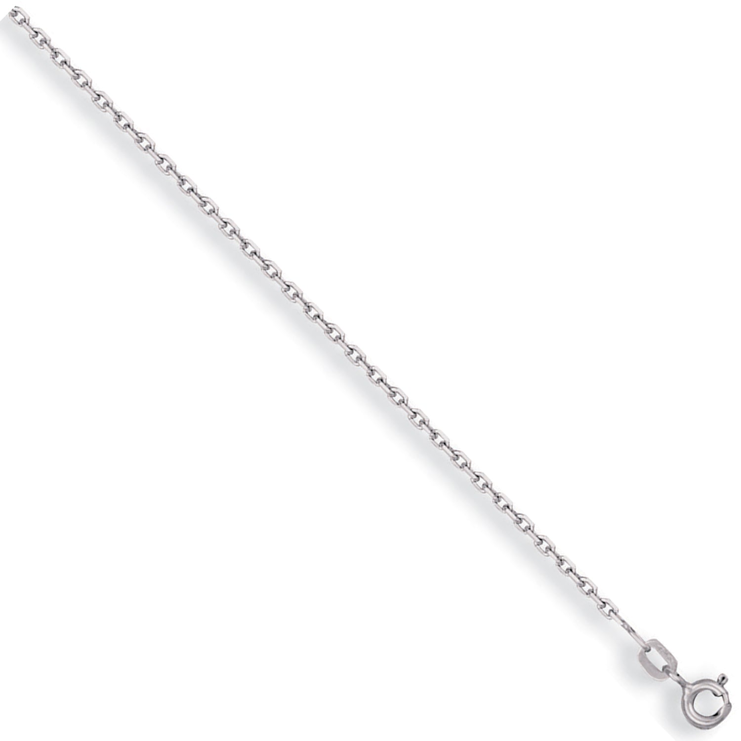 9ct White Gold 1.2mm Diamond Cut Belcher Chain