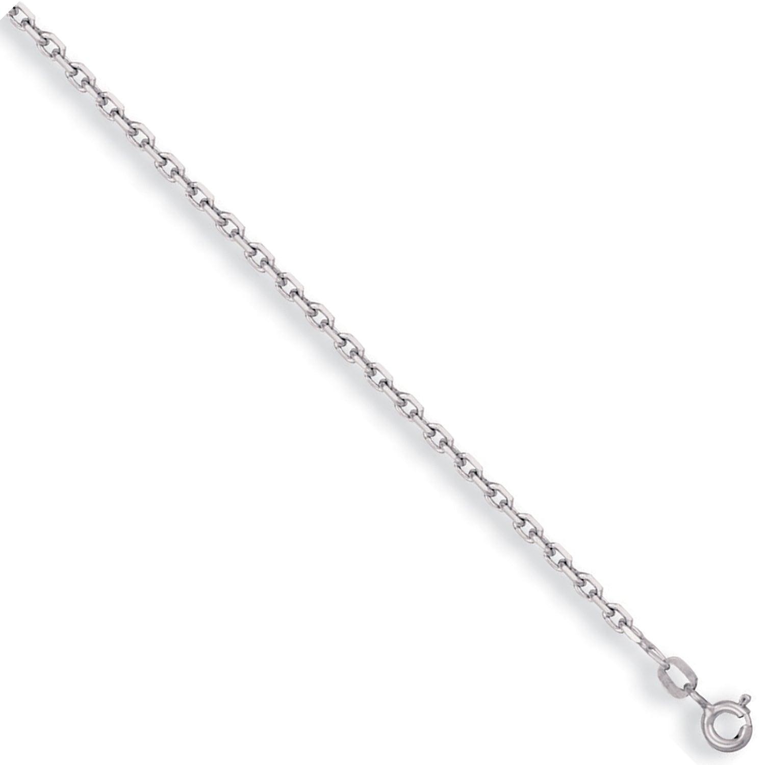 9ct White Gold 2.2mm Diamond Cut Belcher Chain