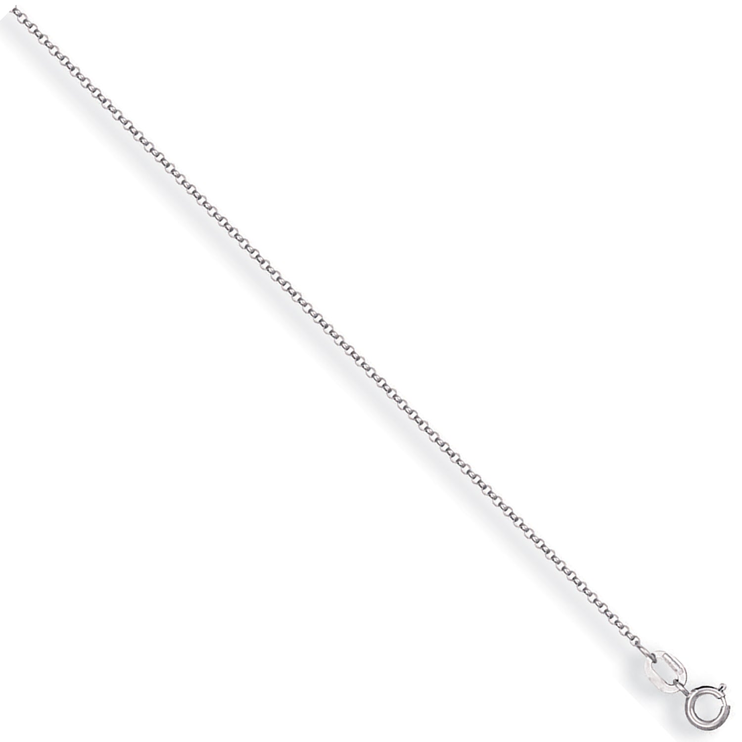 9ct White Gold 1.1mm Micro Belcher Chain