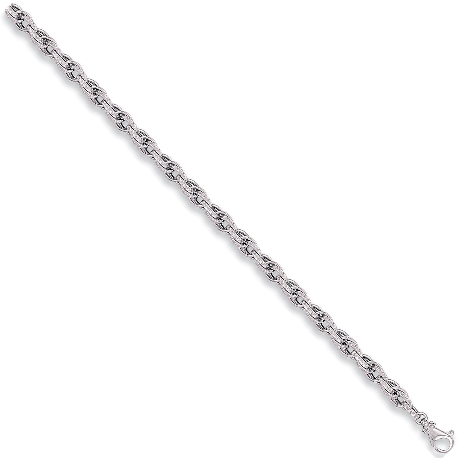 9ct White Gold 5.6mm Hollow Prince of Wales Chain