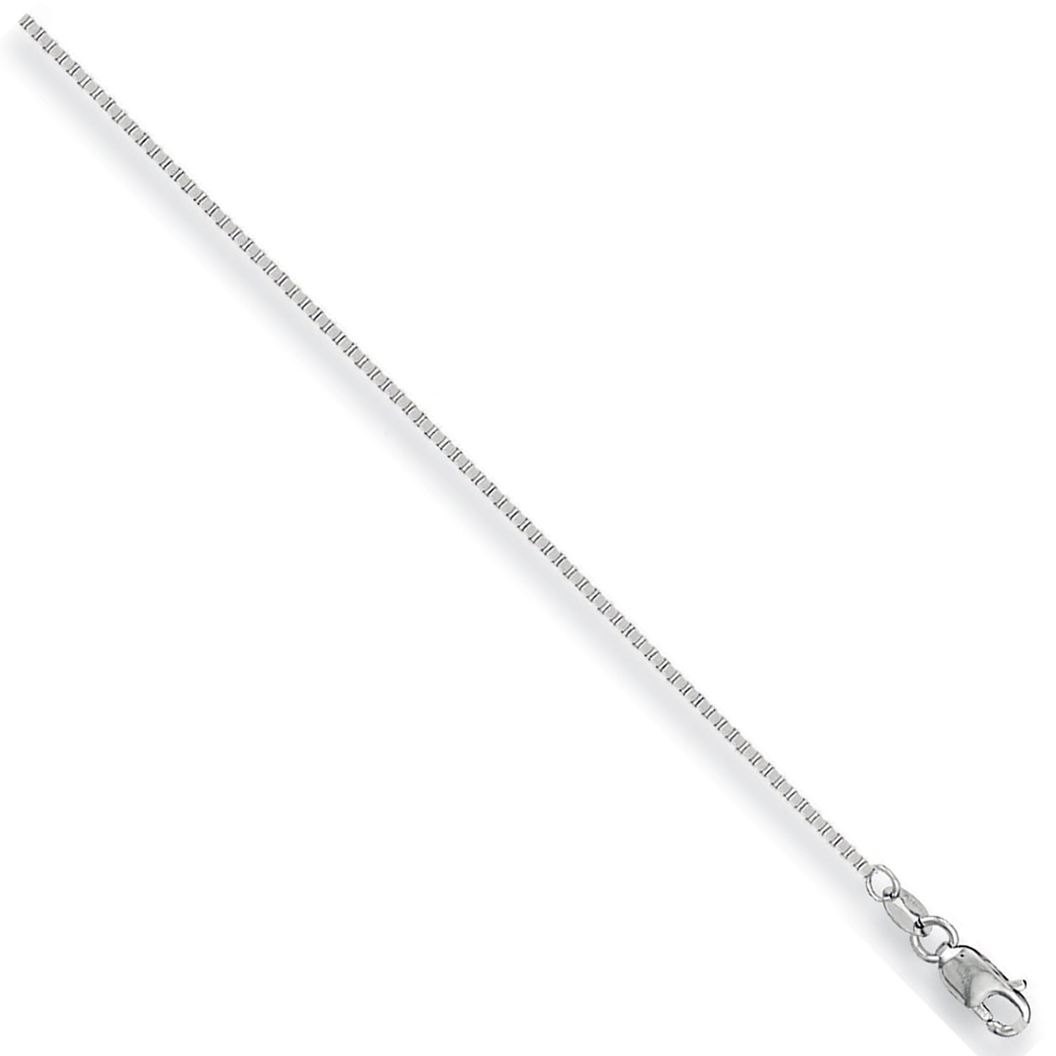 9ct White Gold 0.9mm Box Chain