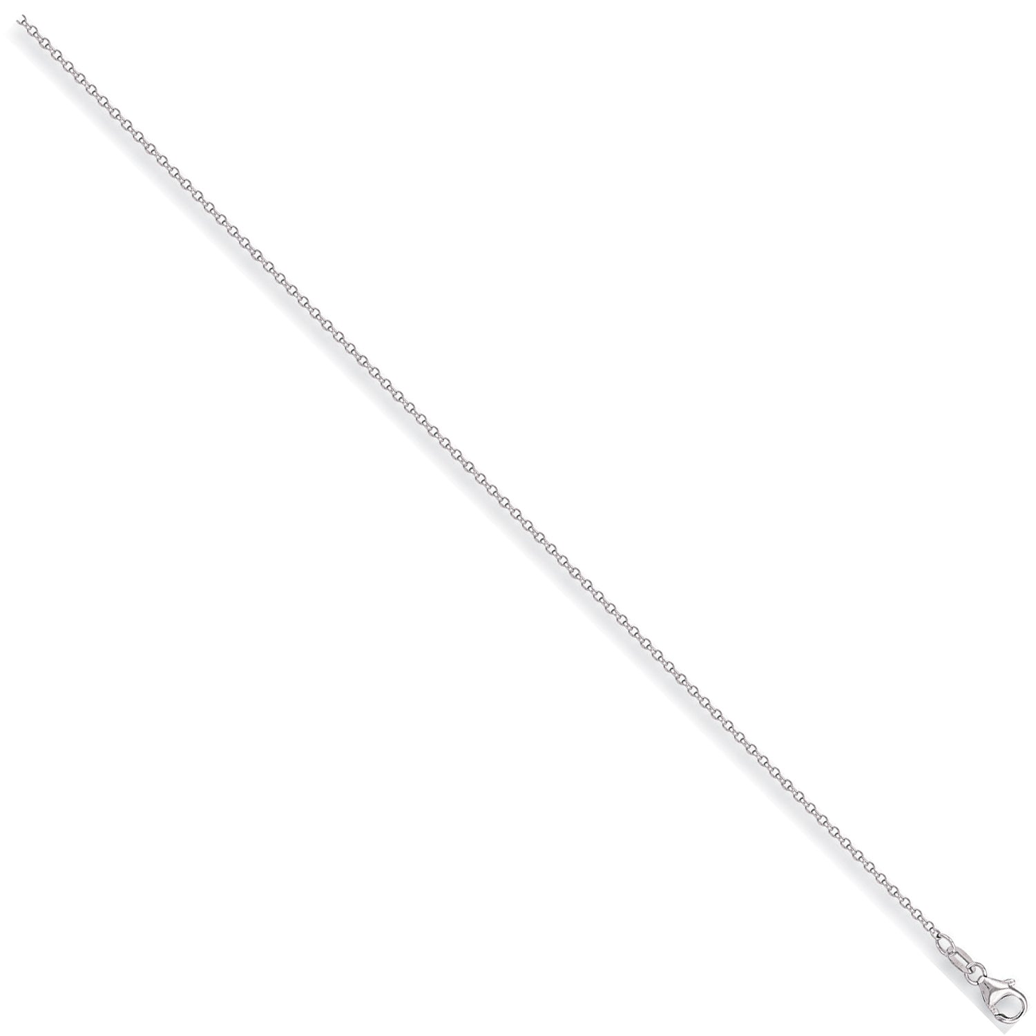 18ct White Gold 1.2mm Diamond Cut Belcher Chain