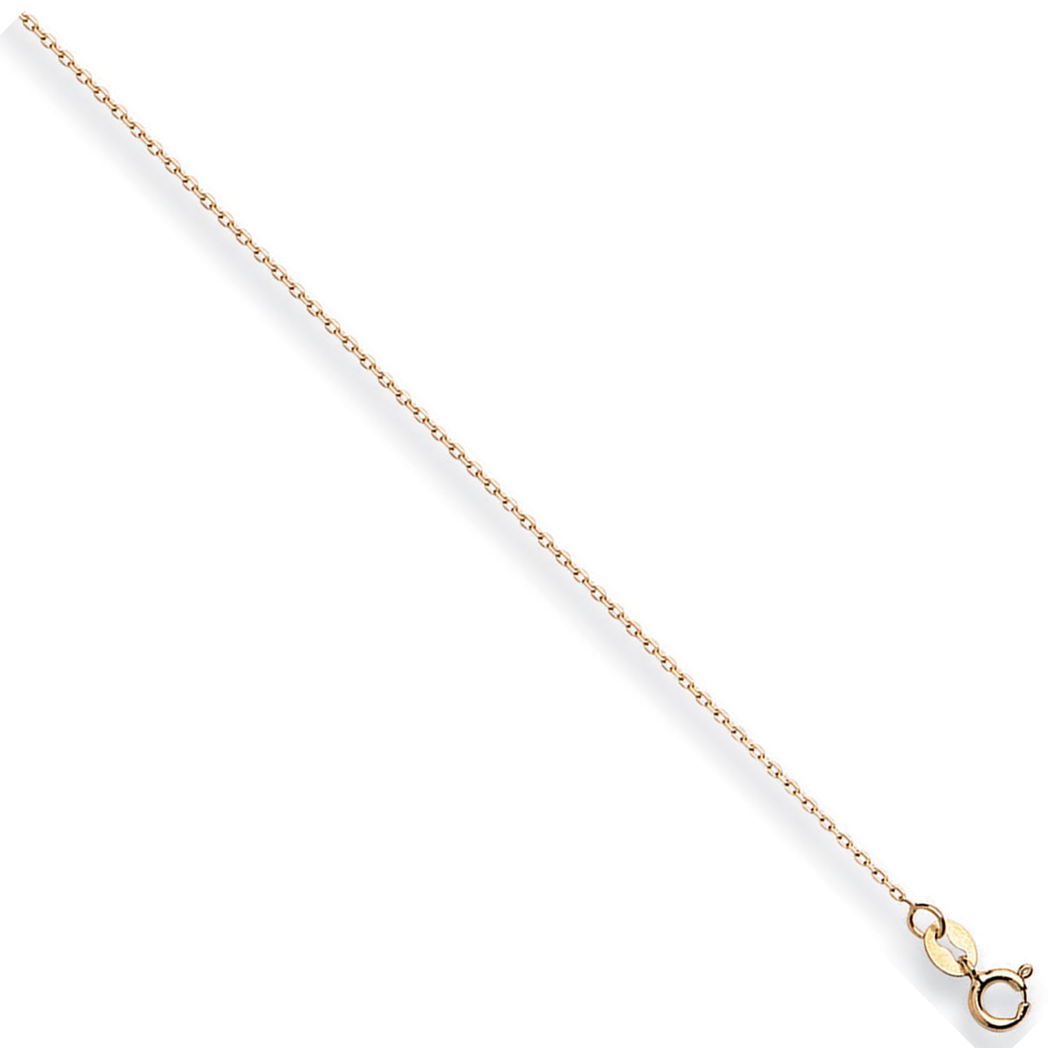 9ct Yellow Gold 0.8mm Diamond Cut Trace Chain