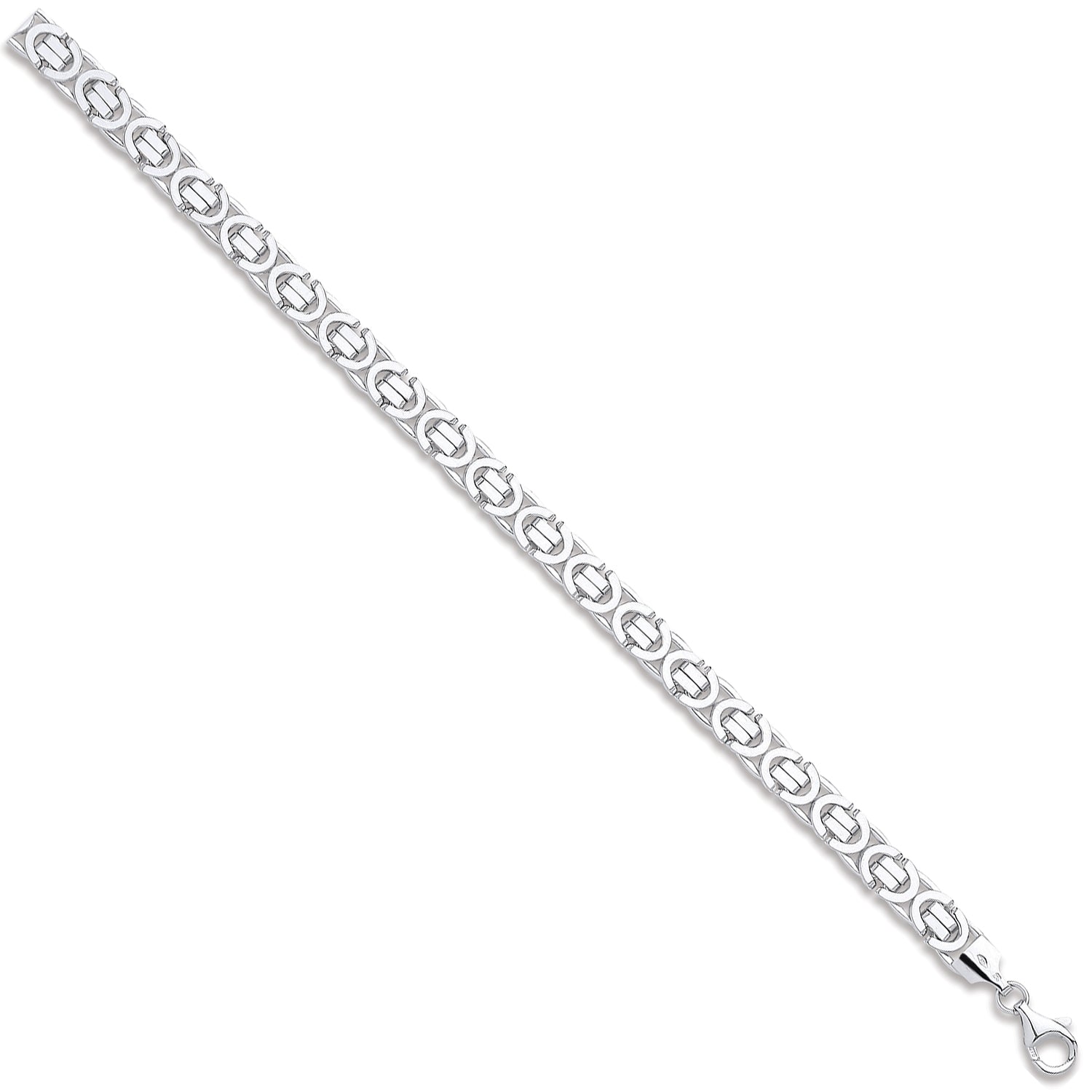 9ct White Gold 7.2mm Flat Byzantine Chain