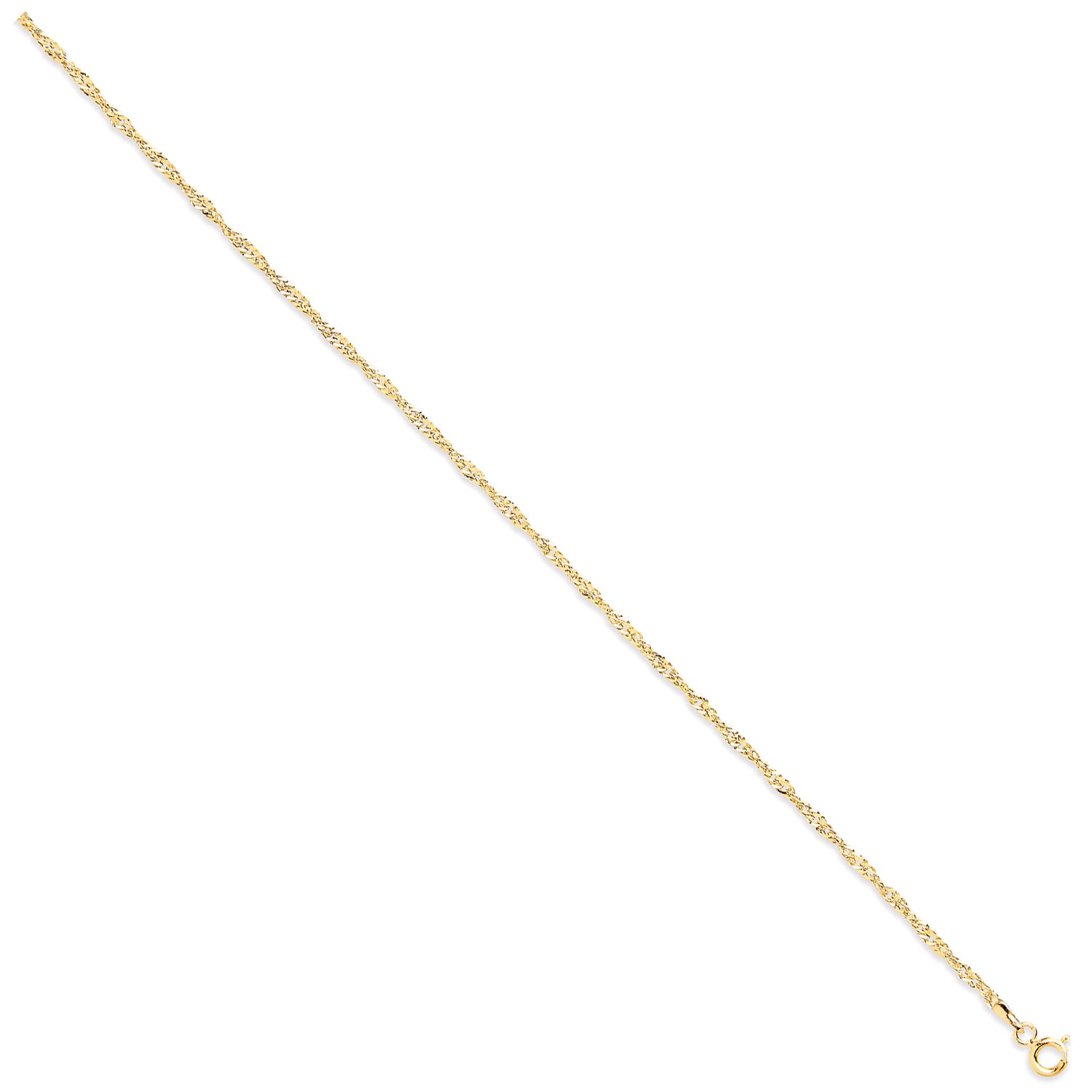 9ct Yellow Gold 1.9mm Hollow Singapore Chain