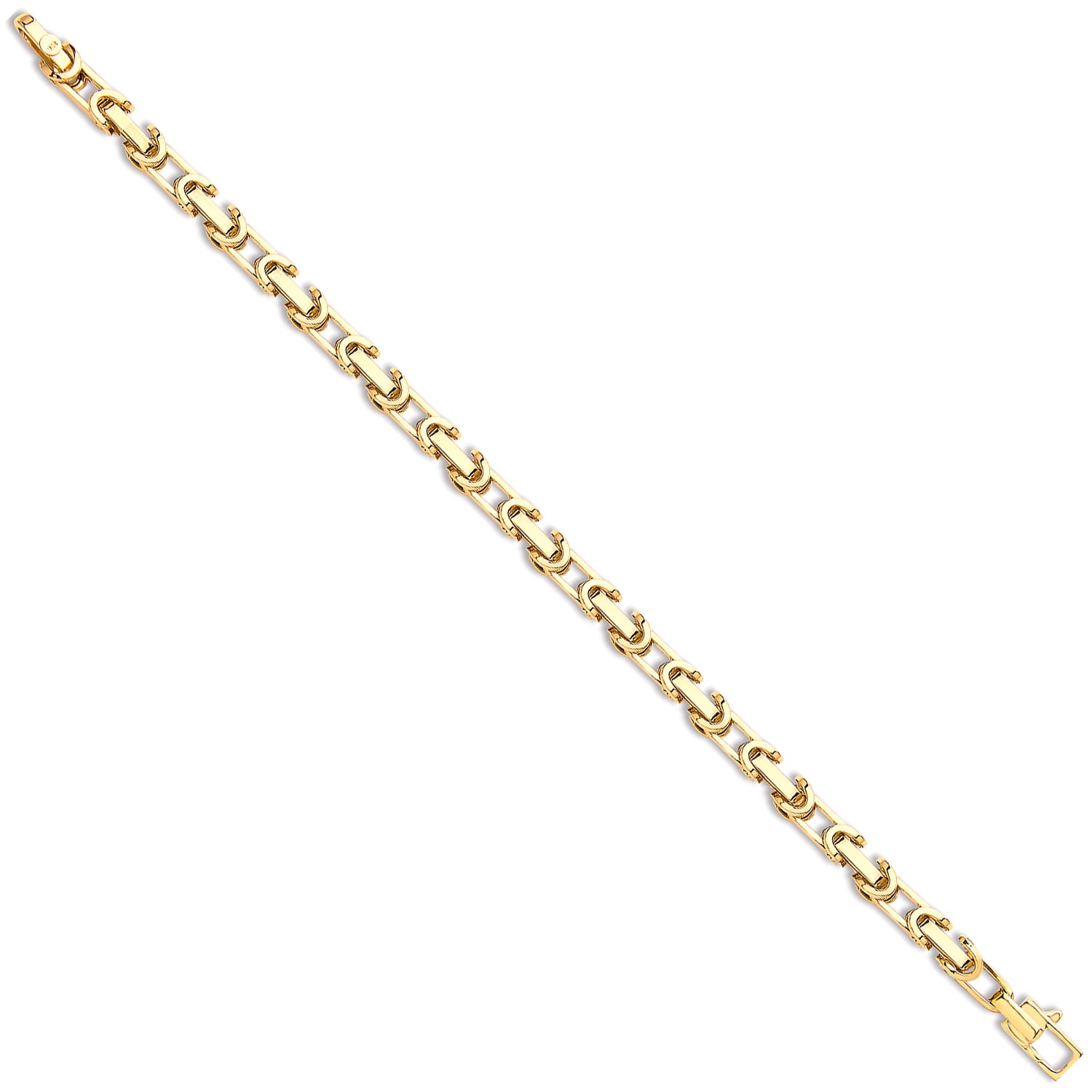 Yellow Gold 6.0mm Hollow Belcher Interlocking Link Chain/Bracelet