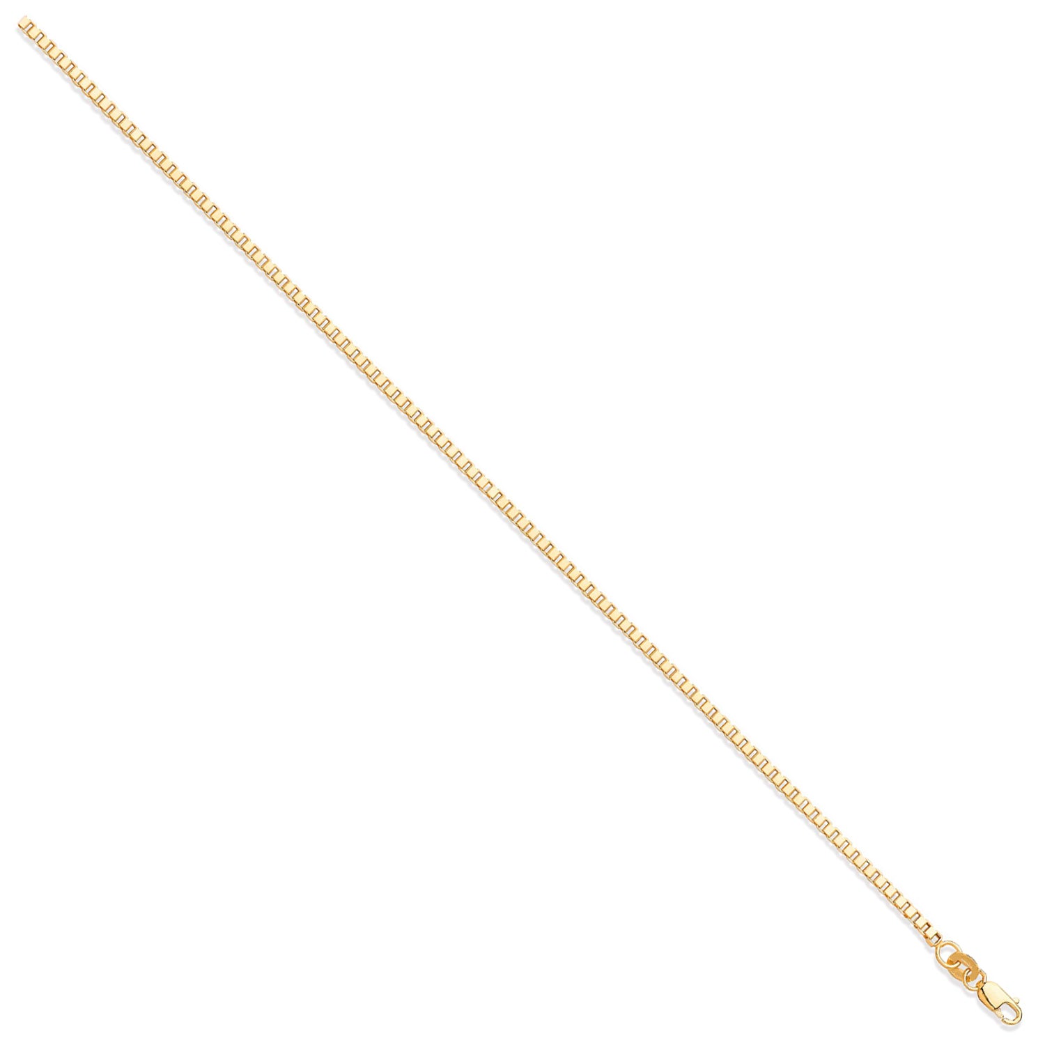 9ct Yellow Gold 2.1mm Hollow Square Cut Box Chain