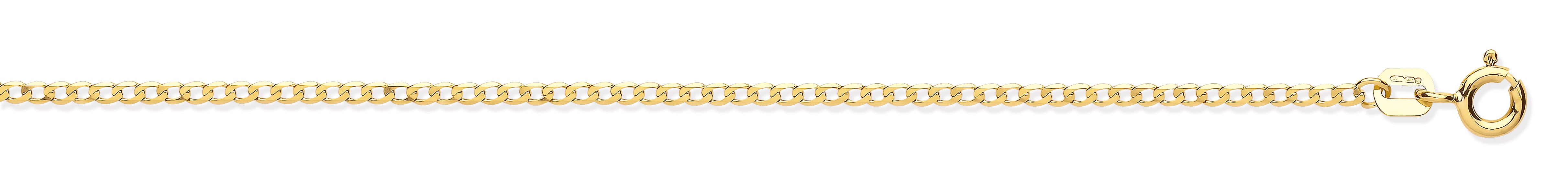 9ct Yellow Gold 1.6mm Economy Curb Chain