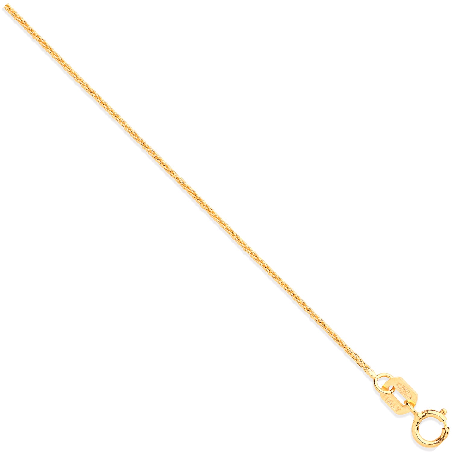 9ct Yellow Gold 0.8mm Spiga Chain