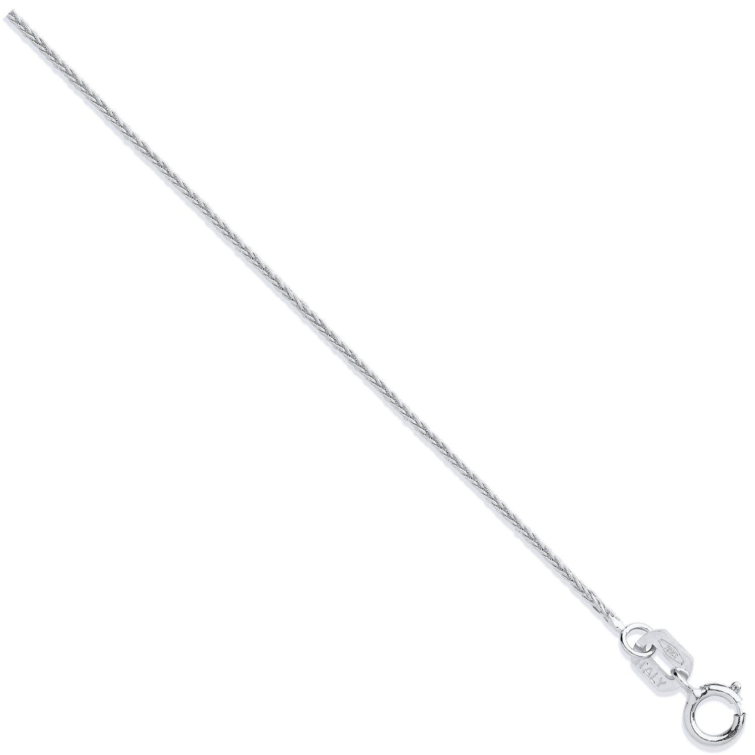 9ct White Gold 0.8mm Spiga Chain