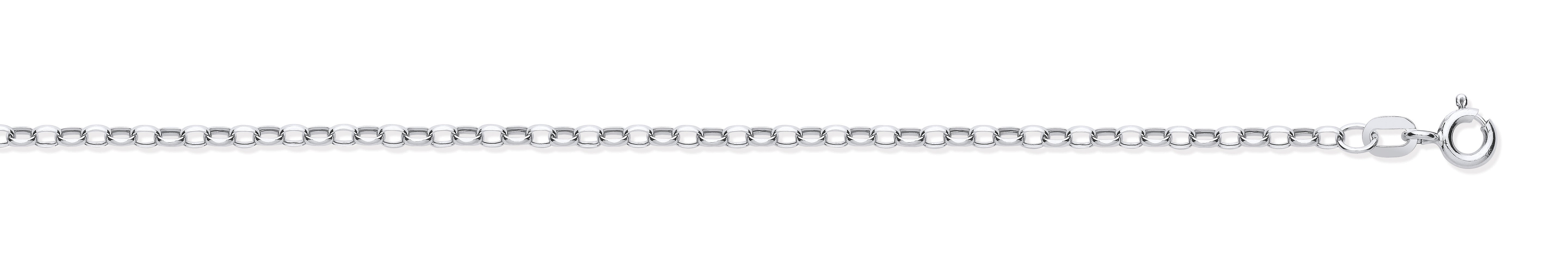 9ct White Gold Hollow Belcher Chain