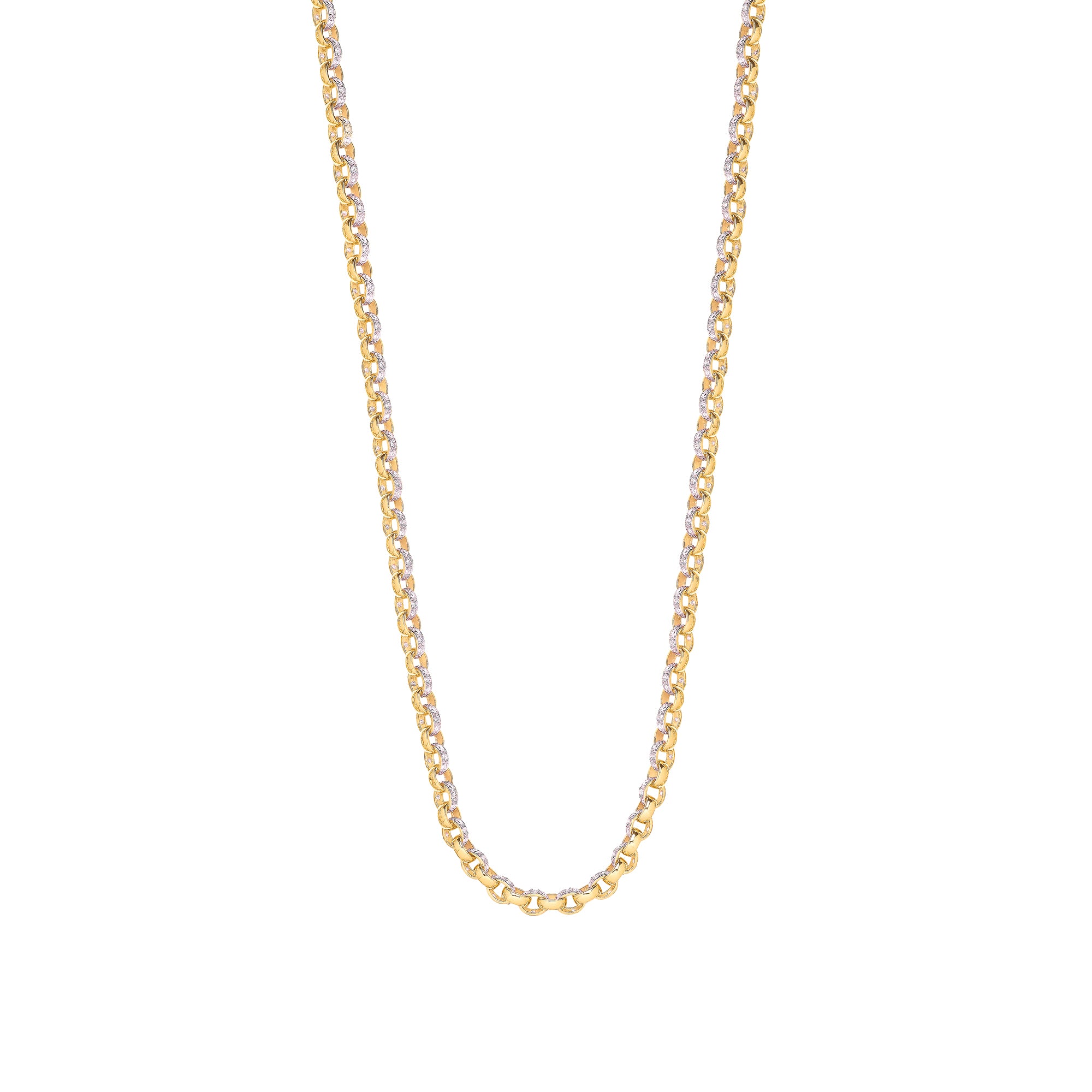 9ct Yellow Gold 7.3mm Cubic Zirconia Belcher Chain