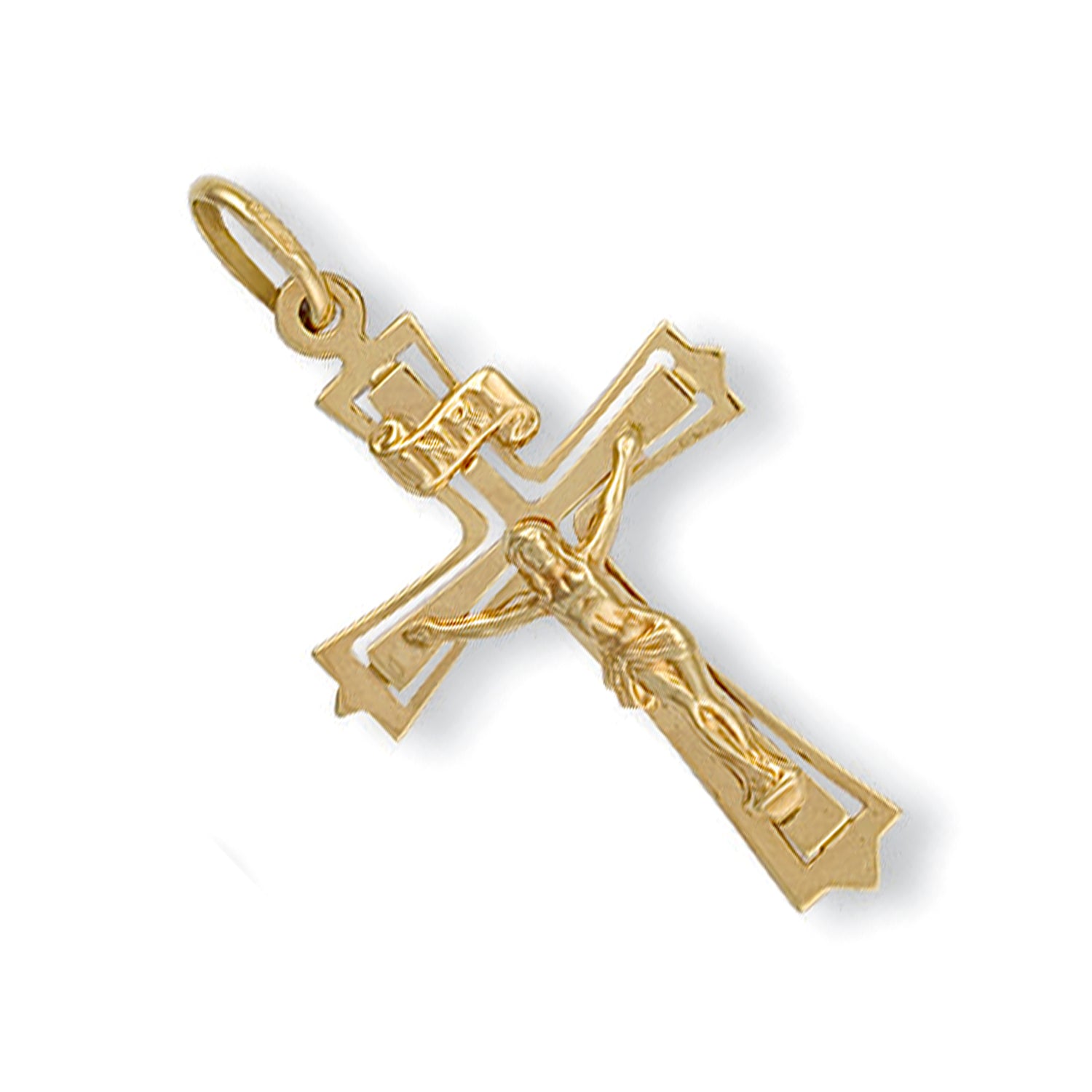 9ct Yellow Gold Cut Out Crucifix