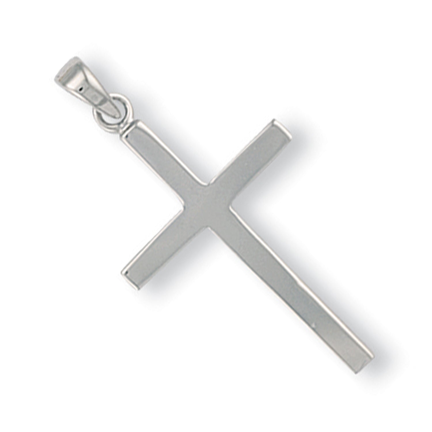 9ct White Gold Plain Cross