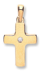 9ct Yellow Gold Cubic Zirconia Cross