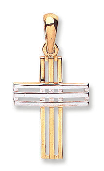 9ct Yellow & White Gold Fancy Cross