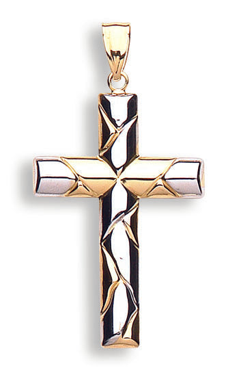 9ct White & Yellow Gold Cross