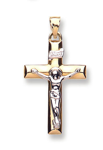 9ct White & Yellow Gold Crucifix