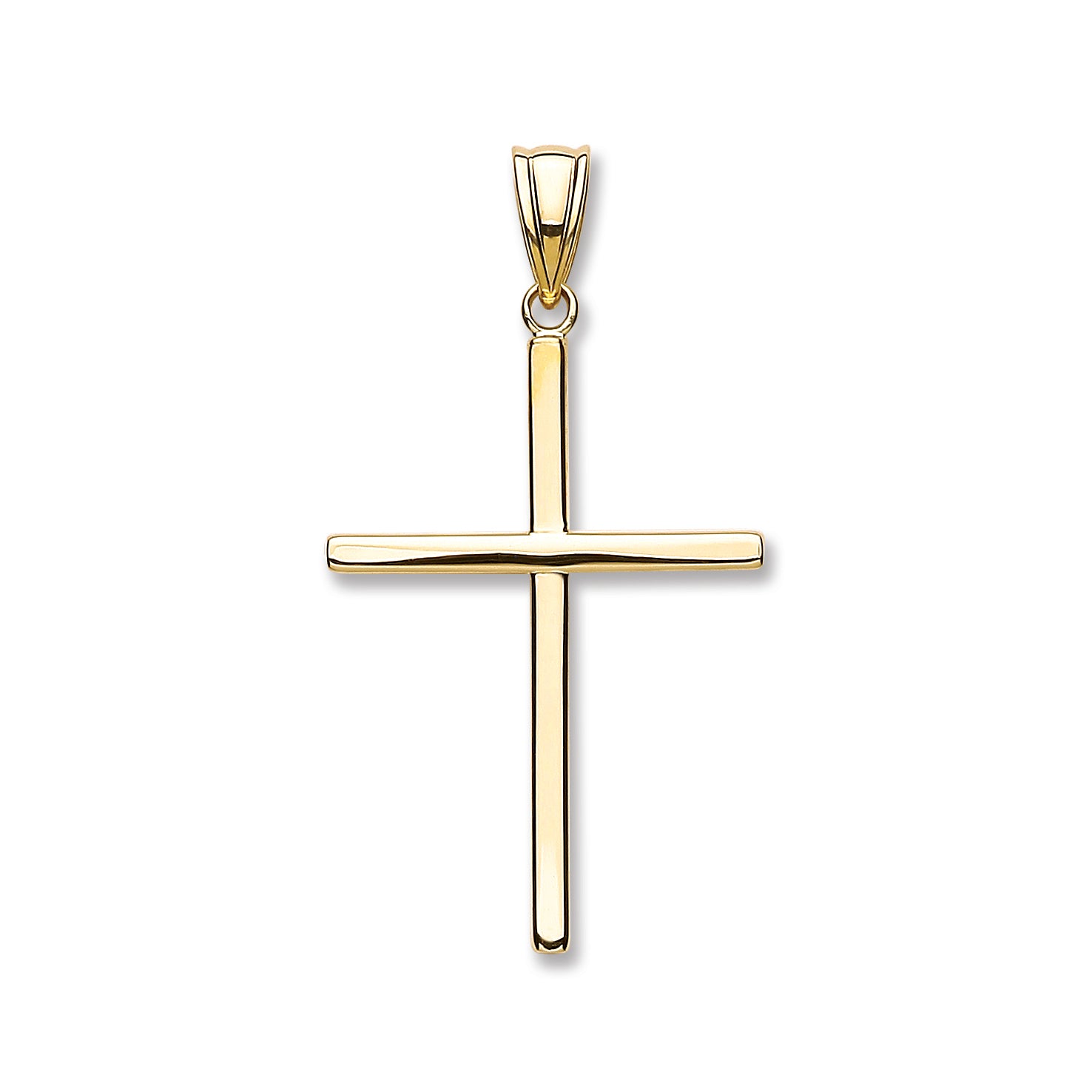 9ct Yellow Gold Plain Hollow Cross