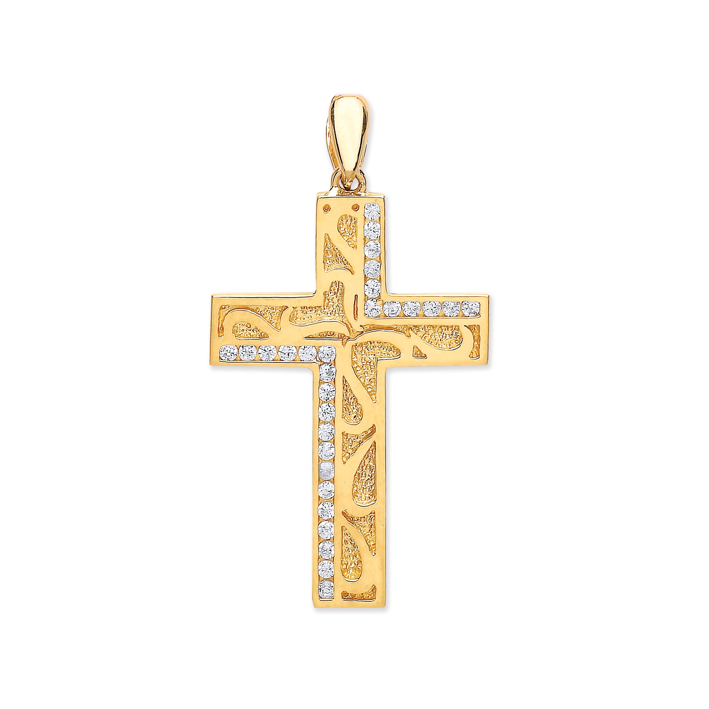 9ct Yellow Gold Fancy Design Cross Pendant