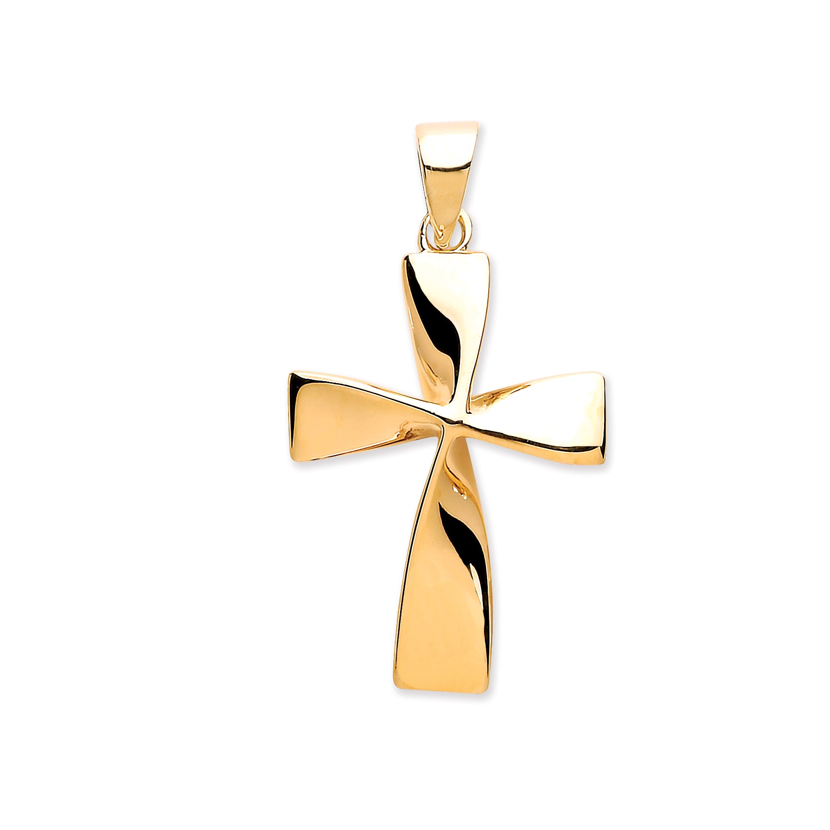 9ct Yellow Gold Twisted Cross