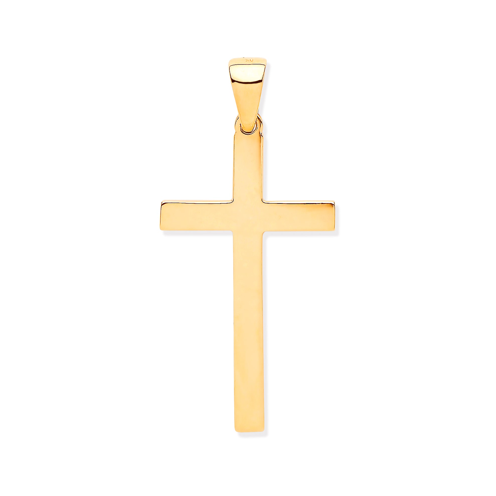 9ct Yellow Gold Solid Large Plain Cross – Claro Jewels