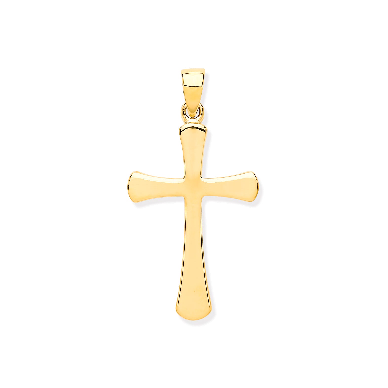 9ct Yellow Gold Oval Ends Plain Cross