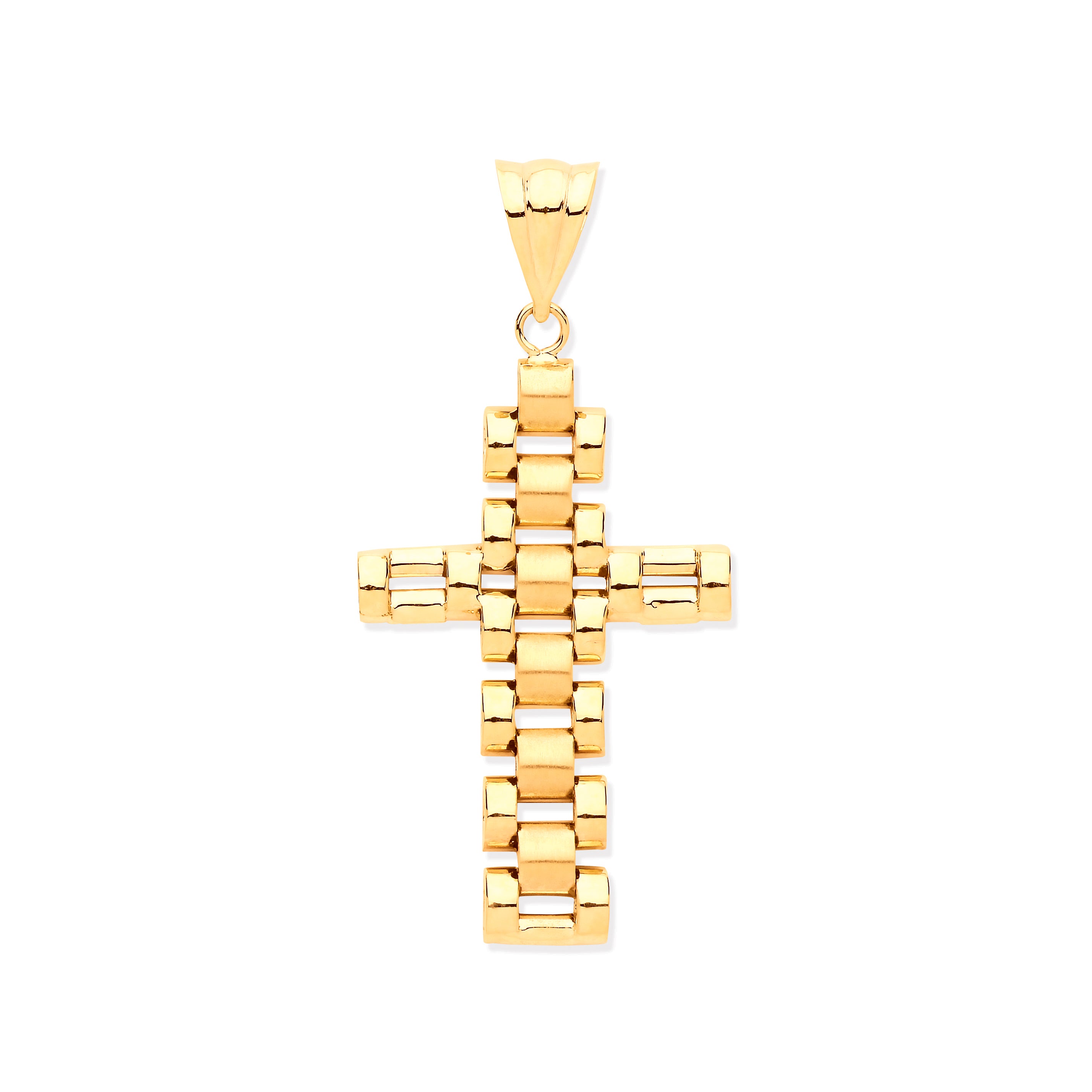 9ct Yellow Gold Fancy Link Cross