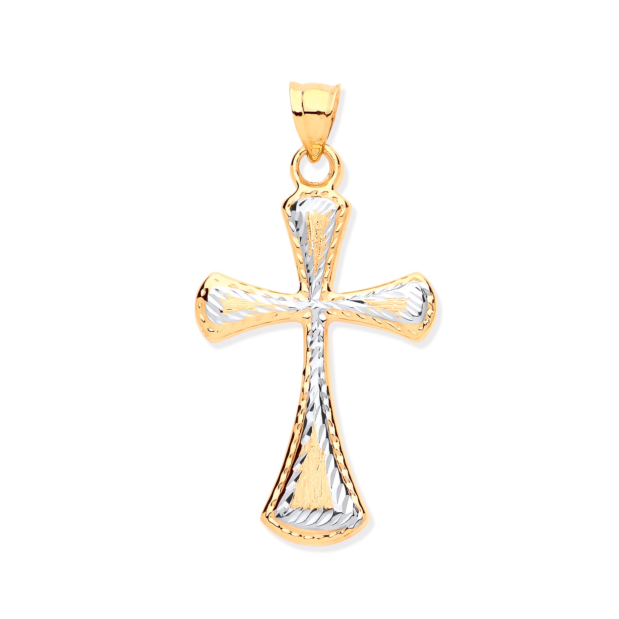 9ct Yellow & White Gold Fancy Cross