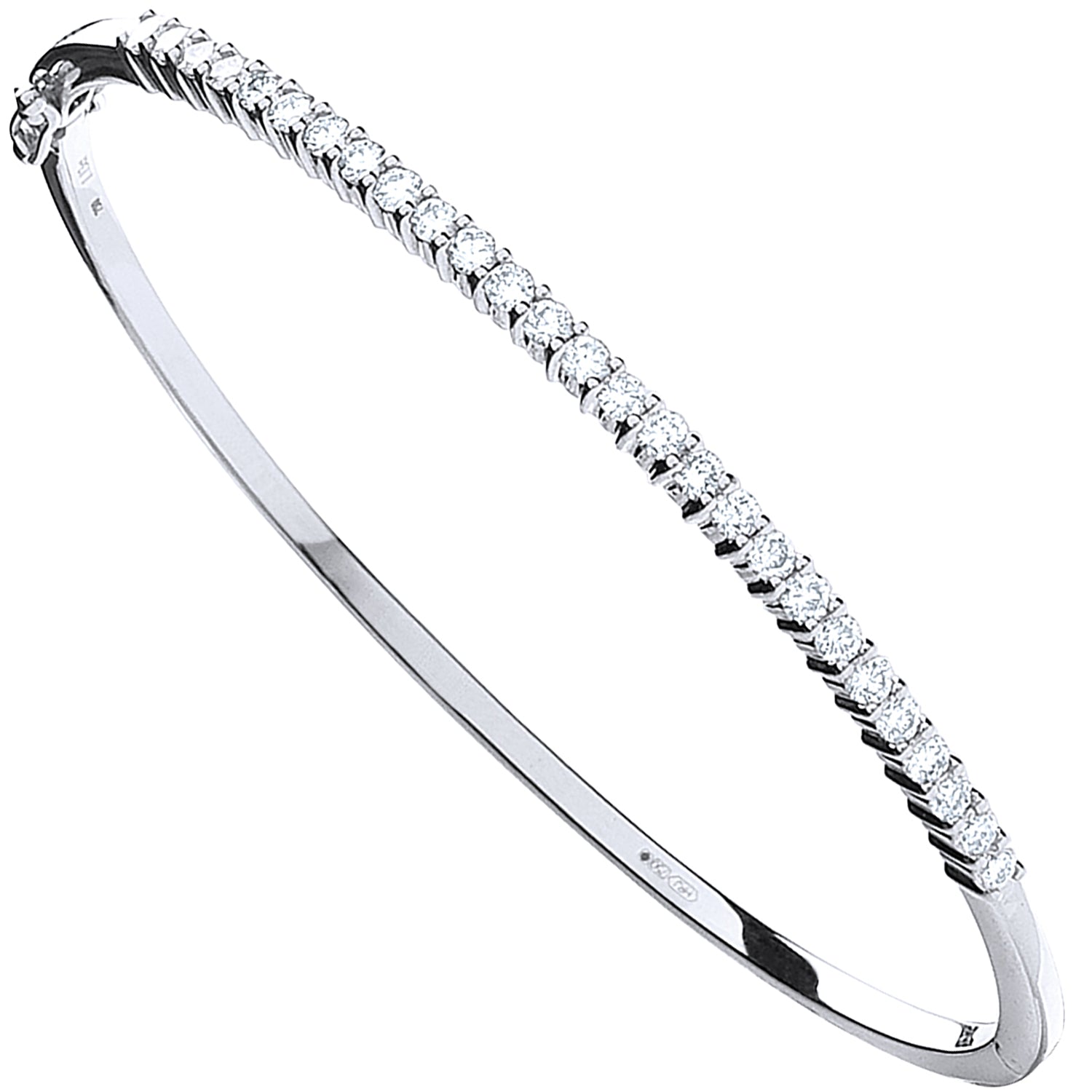 18ct White Gold 1.15ct Diamond Bangle