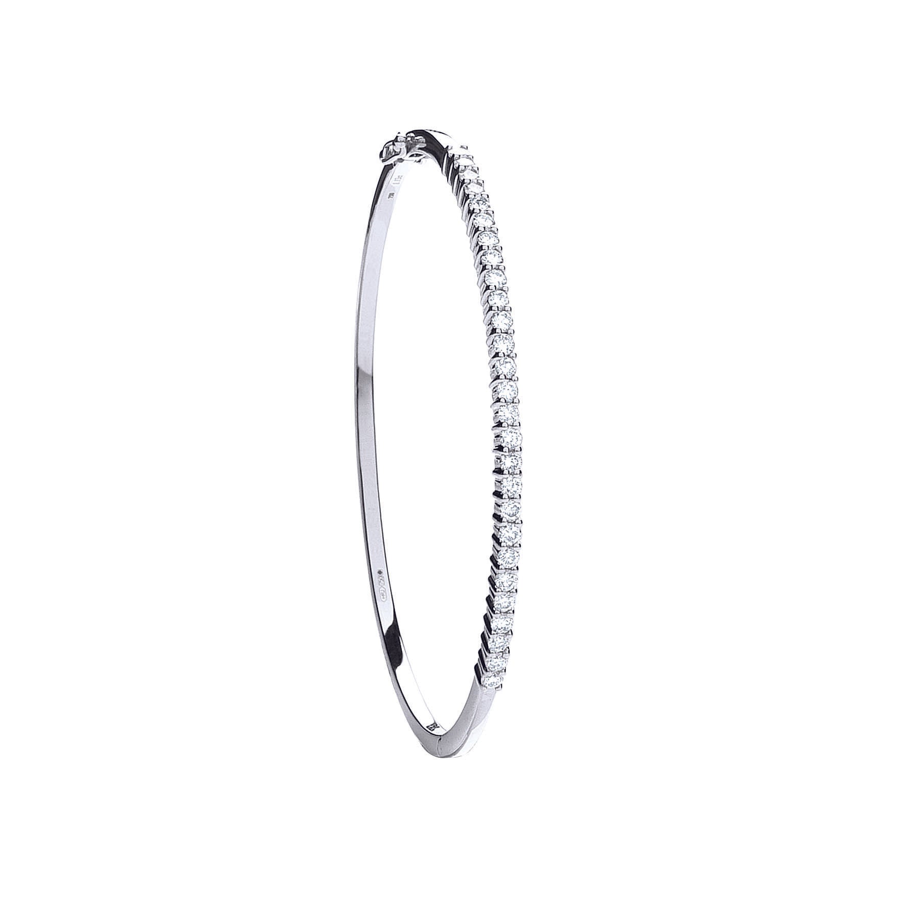 18ct White Gold 1.15ct Diamond Bangle