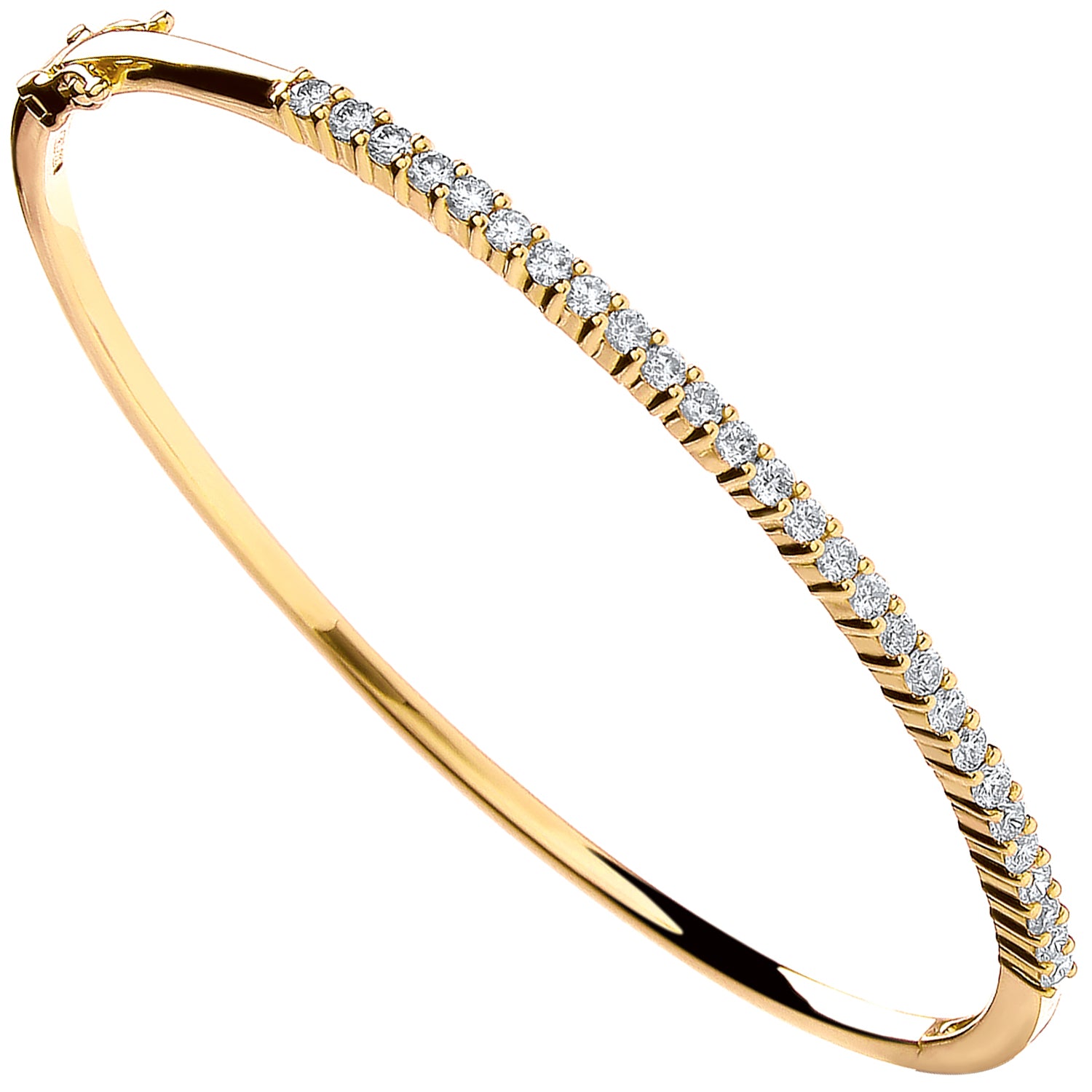 18ct Yellow Gold GH/SI 1.10ct Diamond Bangle