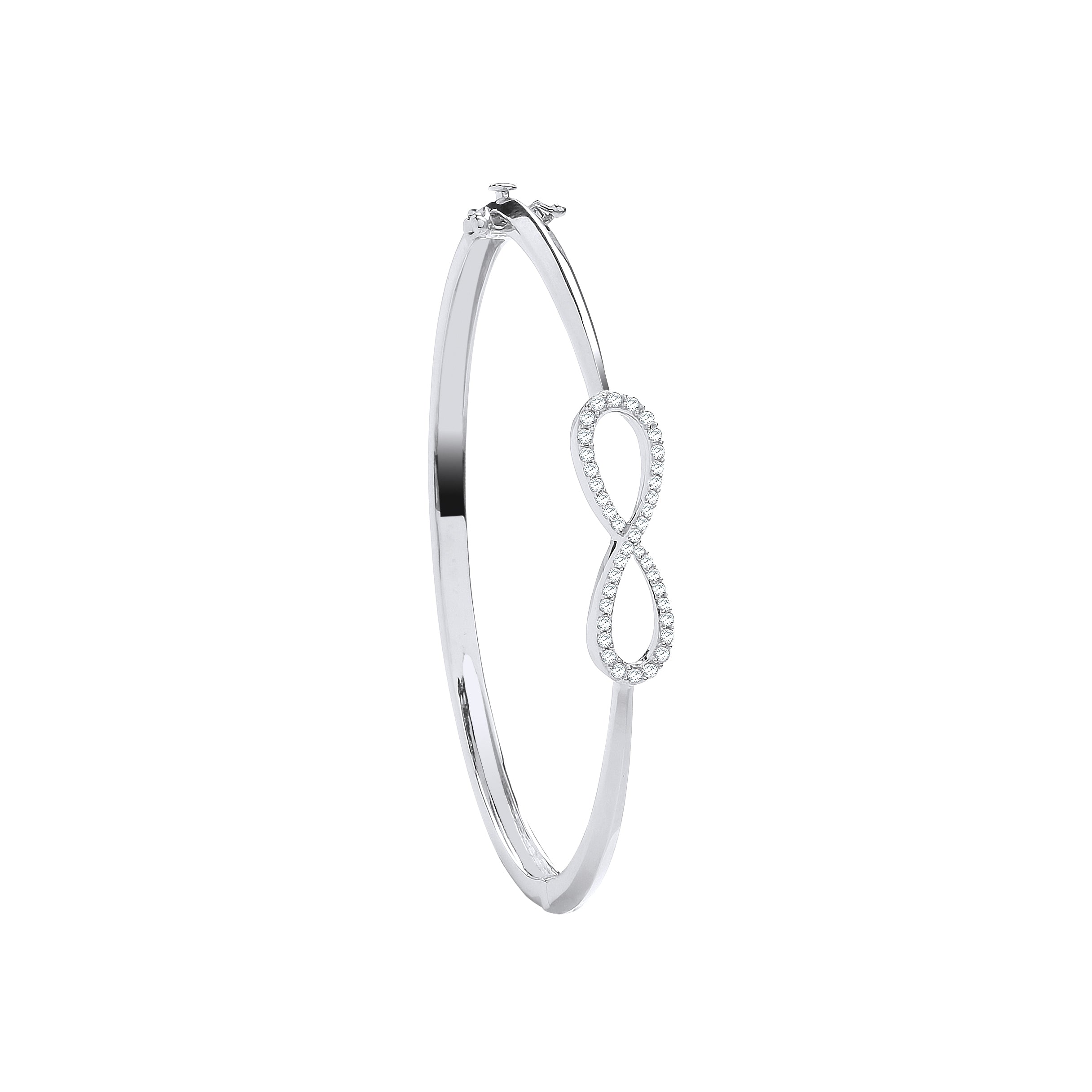 9ct White Gold Infinity 0.45ct Diamond Bangle