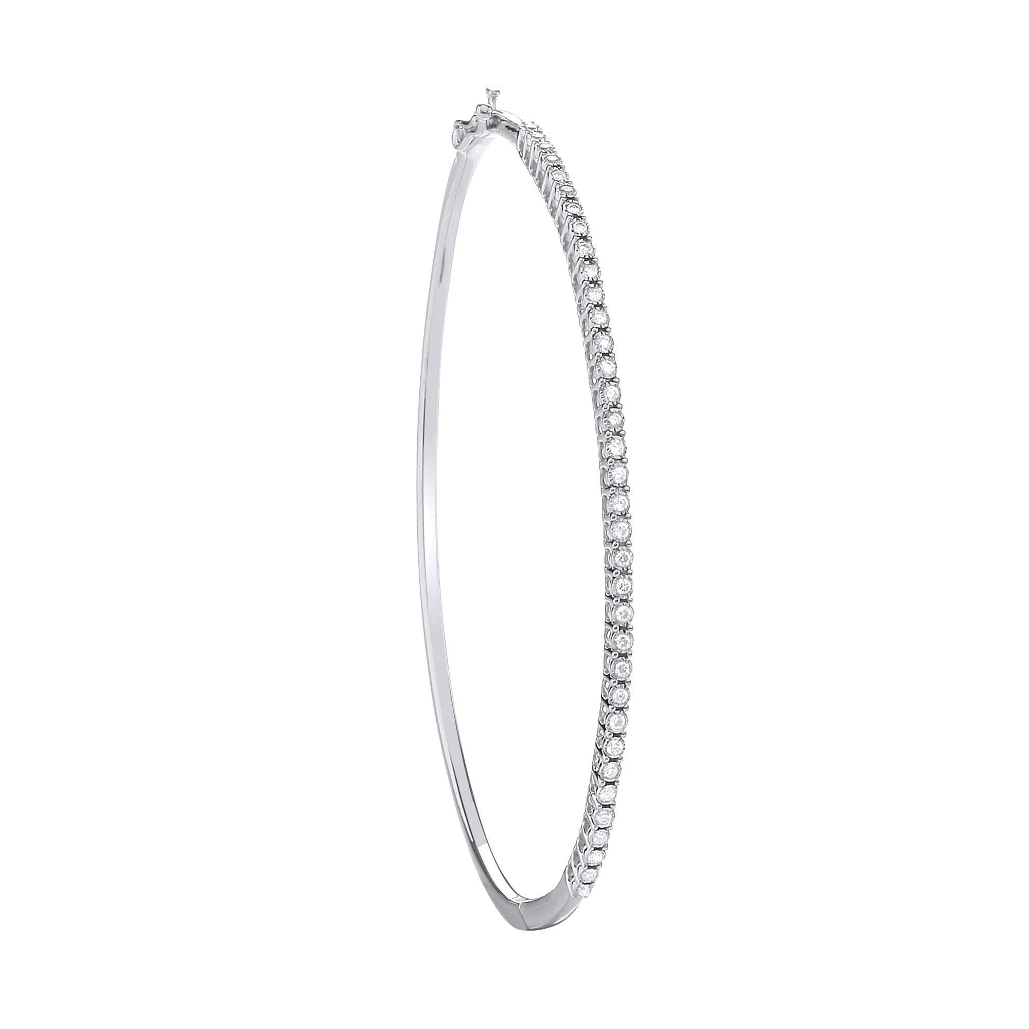 9ct White Gold 0.25ct Diamond Bangle