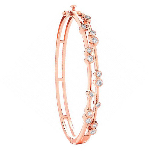 18ct Rose Gold 1.00ctw Dress Diamond Bangle