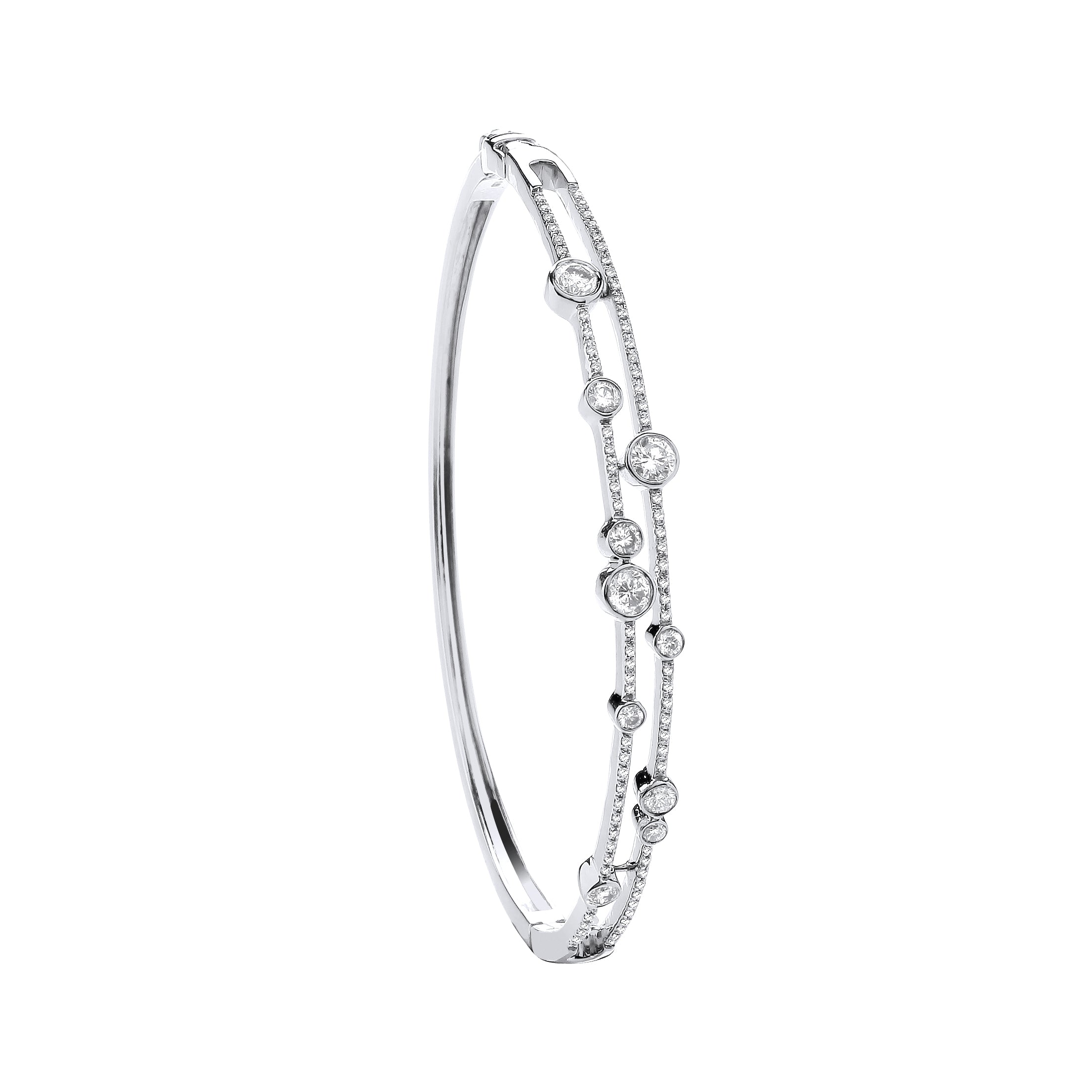 18ct White Gold 1.00ctw Dress Diamond Bangle