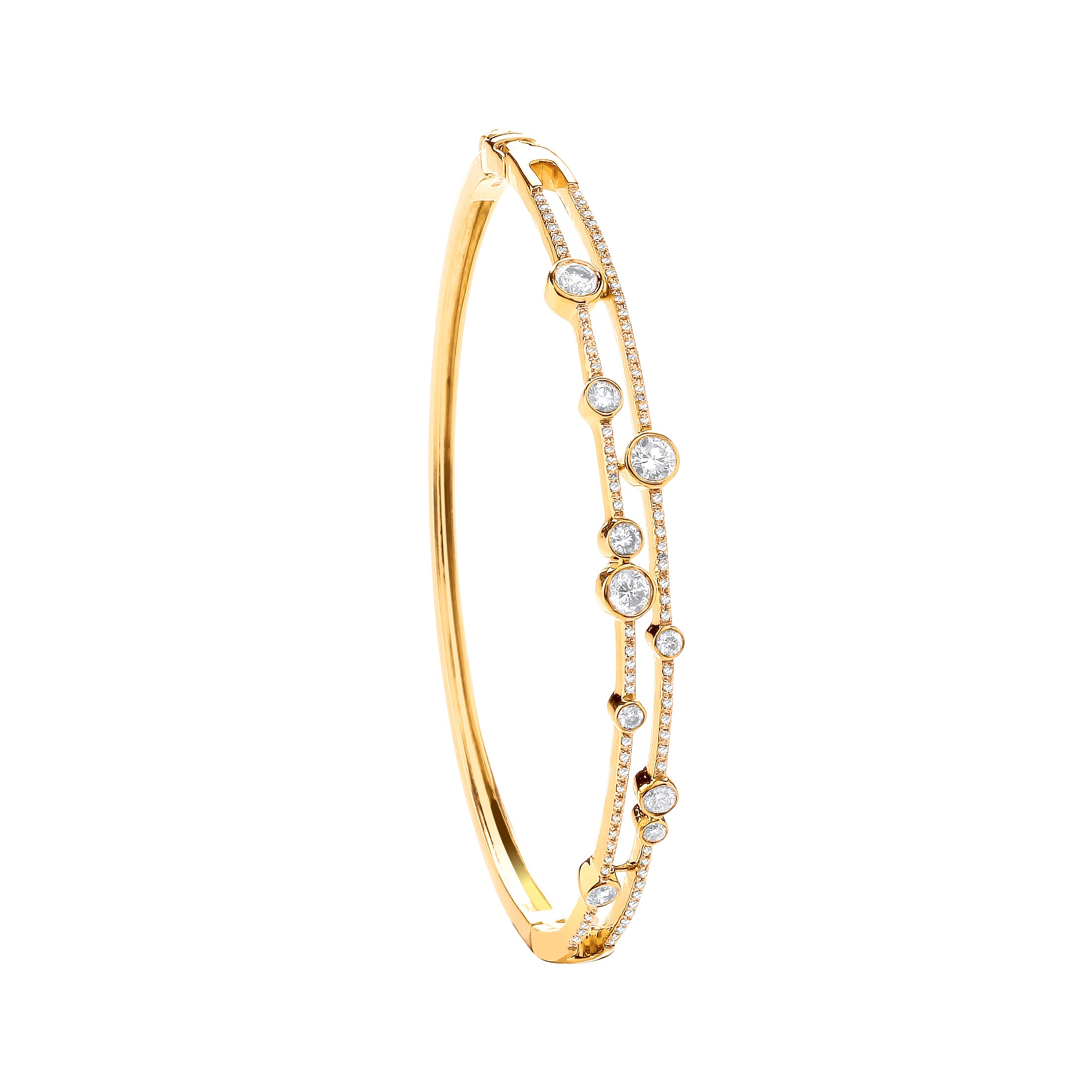 18ct Yellow Gold 1.00ctw Dress Diamond Bangle