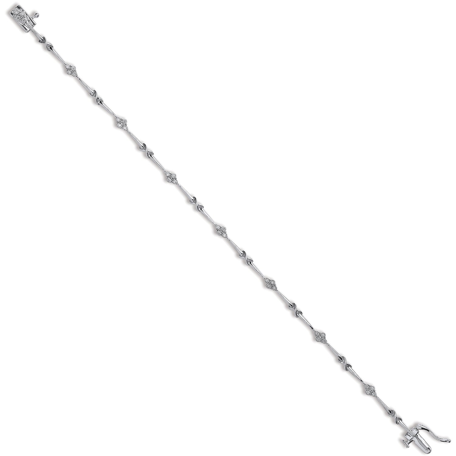 9ct White Gold 0.15ct Diamond Bracelet