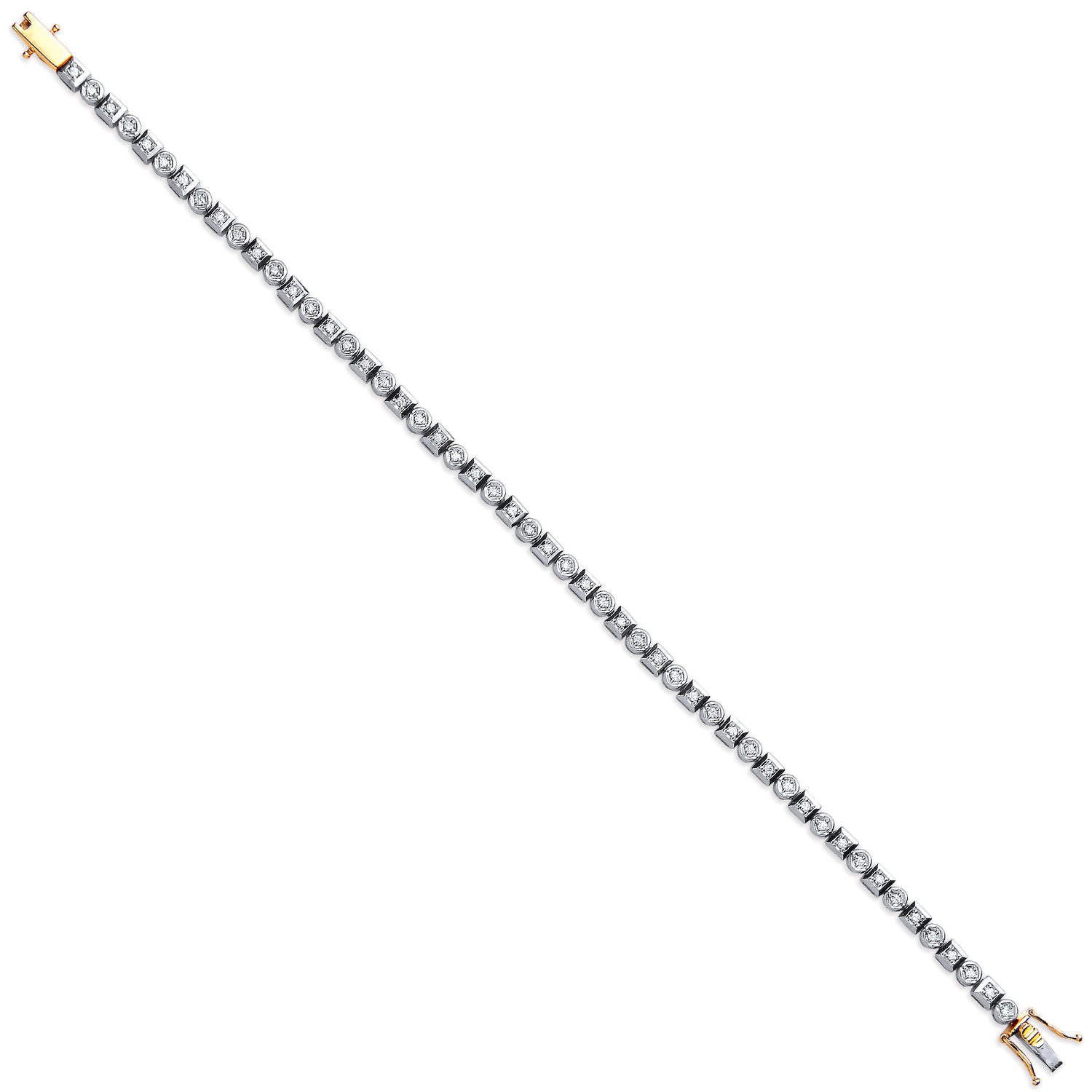 9ct Yellow Gold 0.50ct Rubover Diamond Bracelet