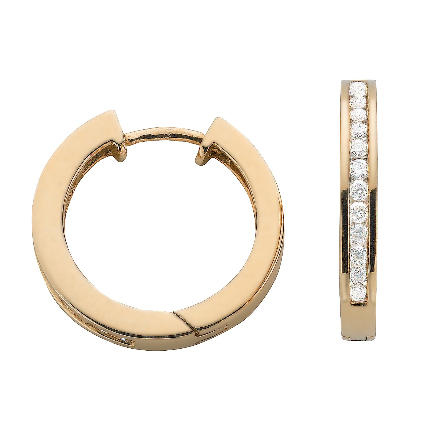 9ct Yellow Gold 0.50ct Diamond Hoop Earrings