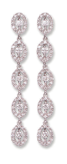 18ct White Gold 1.25ct Diamond Drop Earrings