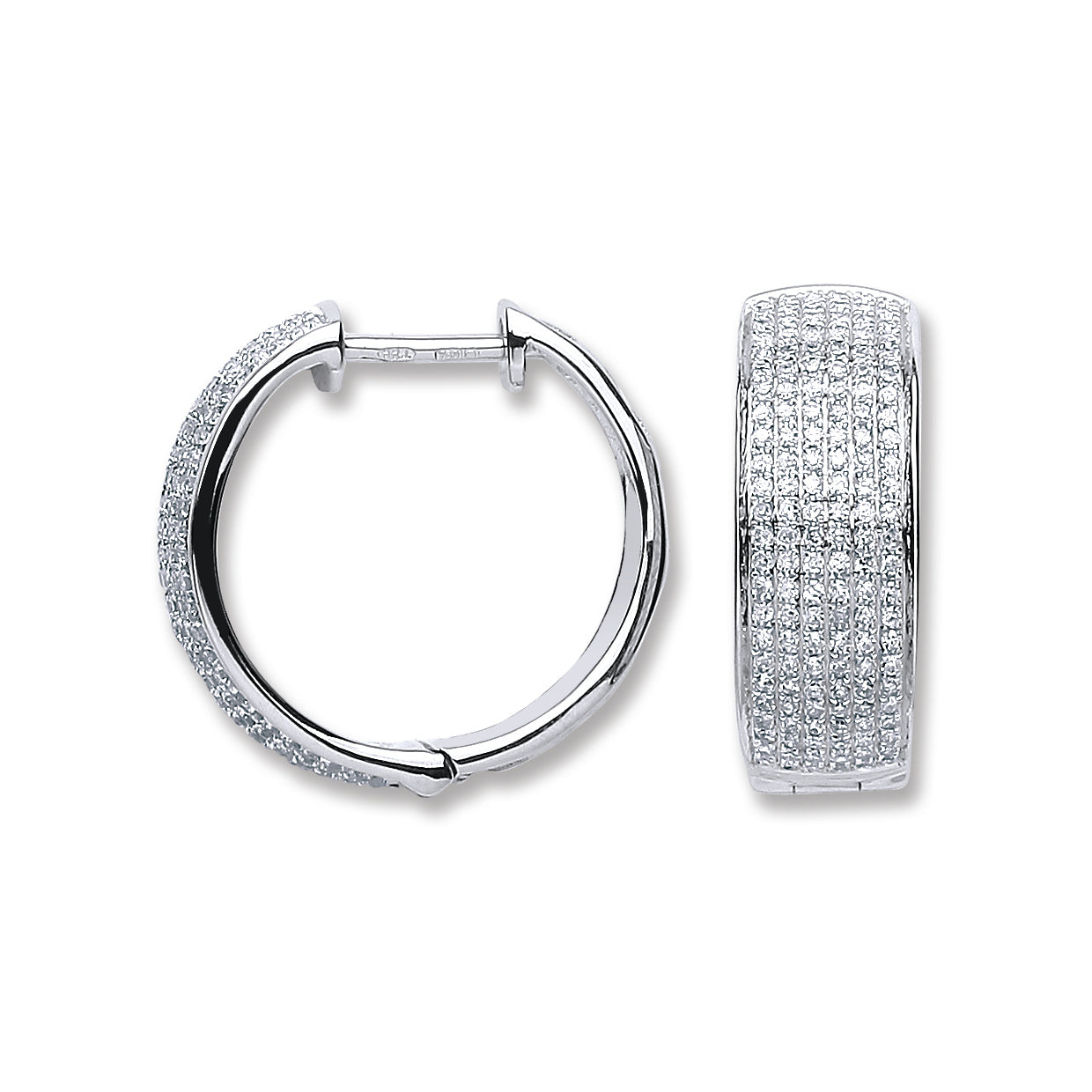 18ct White Gold 0.55ct Diamond Hoop Earrings