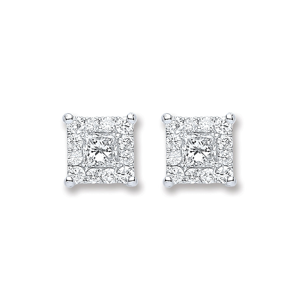 18ct White Gold 0.50ct Diamond Stud Earrings