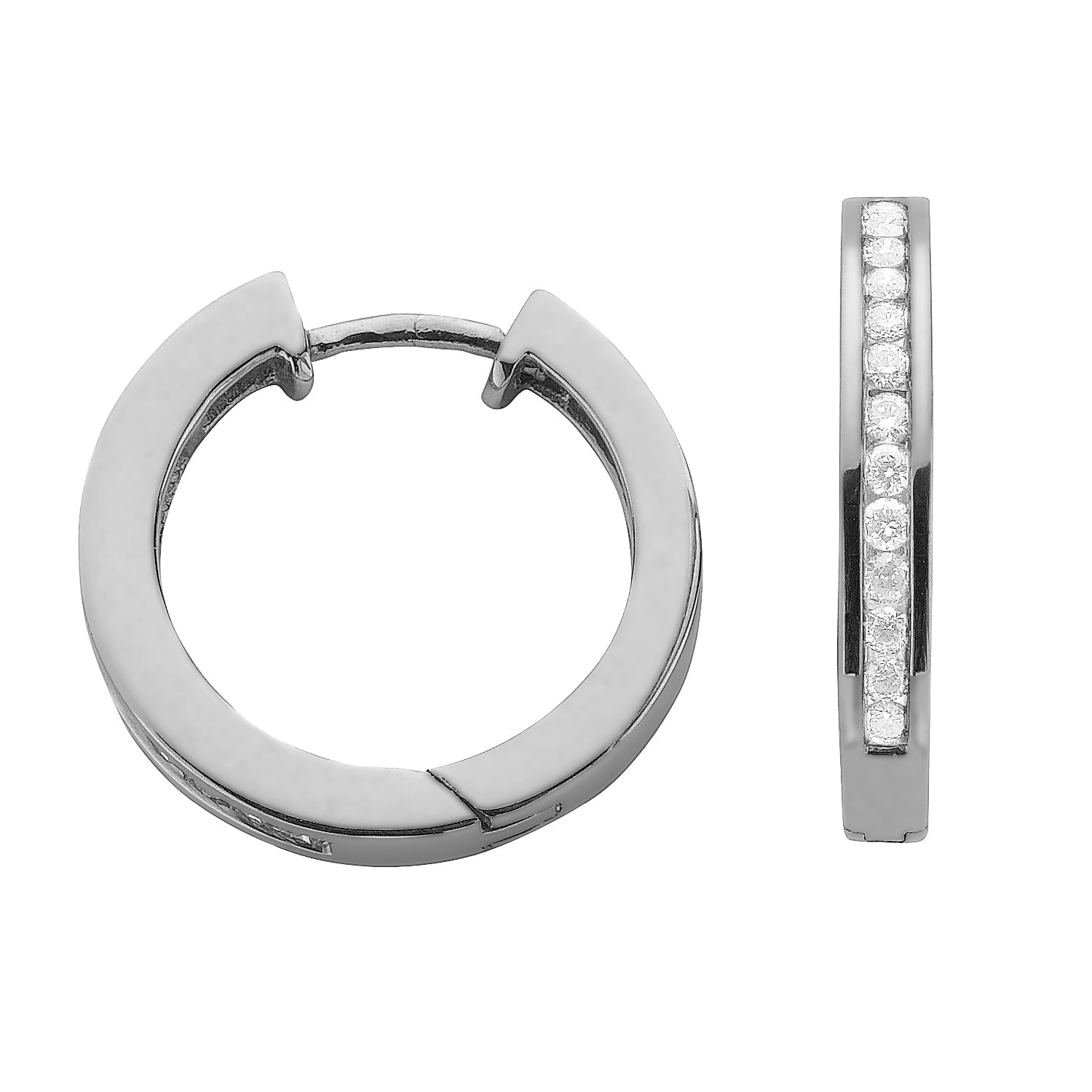 9ct White Gold 0.50ct Diamond Hoop Earrings